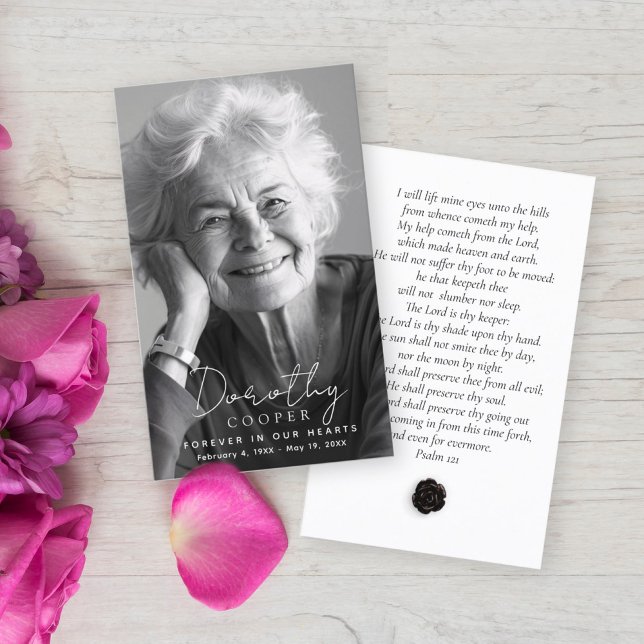 Carte De Visite Forever in Our Hearts Photo Funeral Prayer Card (Créateur téléchargé)