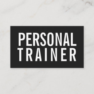Carte De Visite Forfait personnel fitness noir et blanc moderne