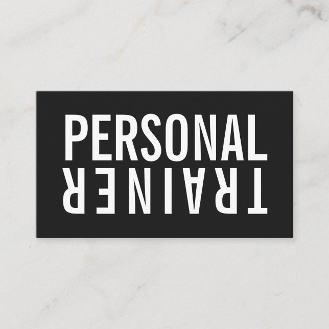 Carte De Visite Forfait personnel fitness noir et blanc moderne (Devant)