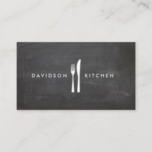 Carte De Visite Fork & Knife Logo 3 pour Chef, Foodie, Restaurant