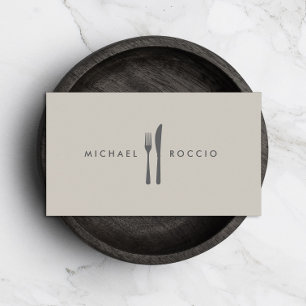 Carte De Visite Fork & Knife Logo pour Chef, Foodie, Restaurant