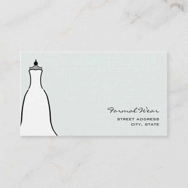 Carte De Visite Formalités de la boutique Wear - Une robe Mariage (Devant)