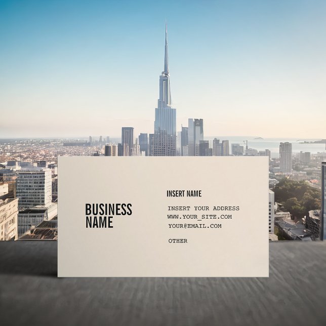 Carte De Visite Format Blanc Antique Avec Colonnes Polices Condens (Créateur téléchargé)