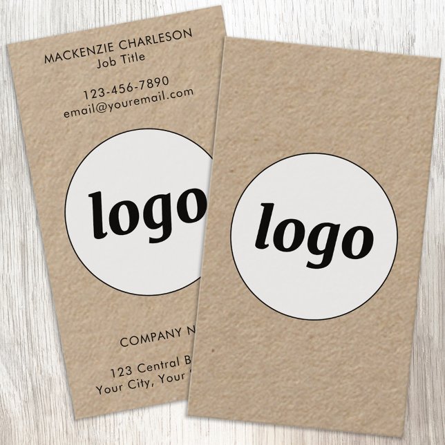 Carte De Visite Format vertical simple logo et texte (Simple logo with custom text business branding promotional business cards)