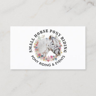 Carte De Visite Formateur équestre de poney de logo vintage Circle
