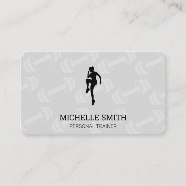 Carte De Visite Formateur personnel | Motif Dumbbell (Devant)