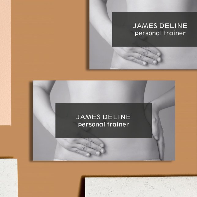 Carte De Visite Formateur personnel unique en noir blanc (Créateur téléchargé)