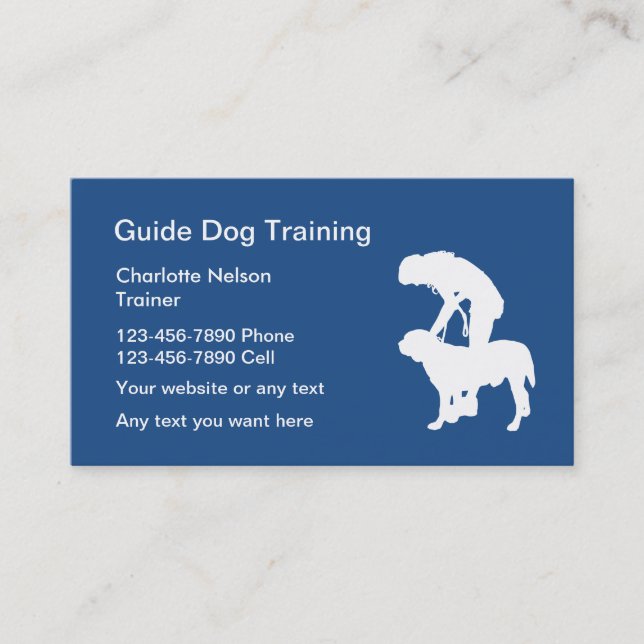 Carte De Visite Formation de chien guide (Devant)