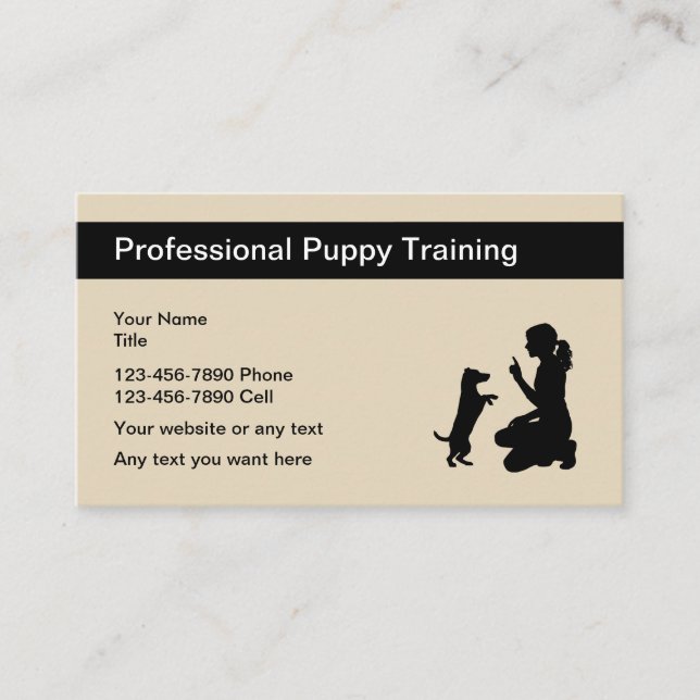 Carte De Visite Formation de chiots professionnelle (Devant)