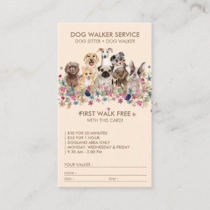 Carte De Visite Formation de dressage de chien de sauvetage beige