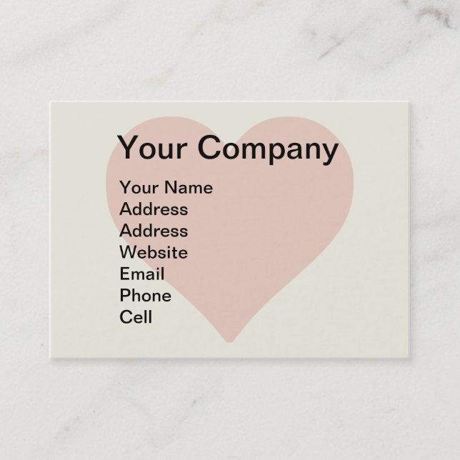 Carte De Visite Forme de cœur rouge amour classique minimalisme (Devant)