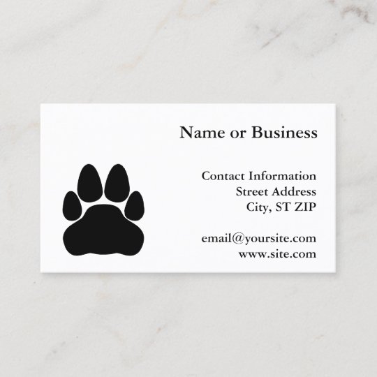 Carte De Visite Forme De Empreinte De Patte De Chat Noir Zazzle Fr