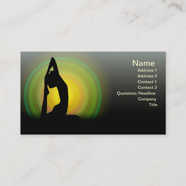 Carte De Visite Forme physique de yoga (Devant)