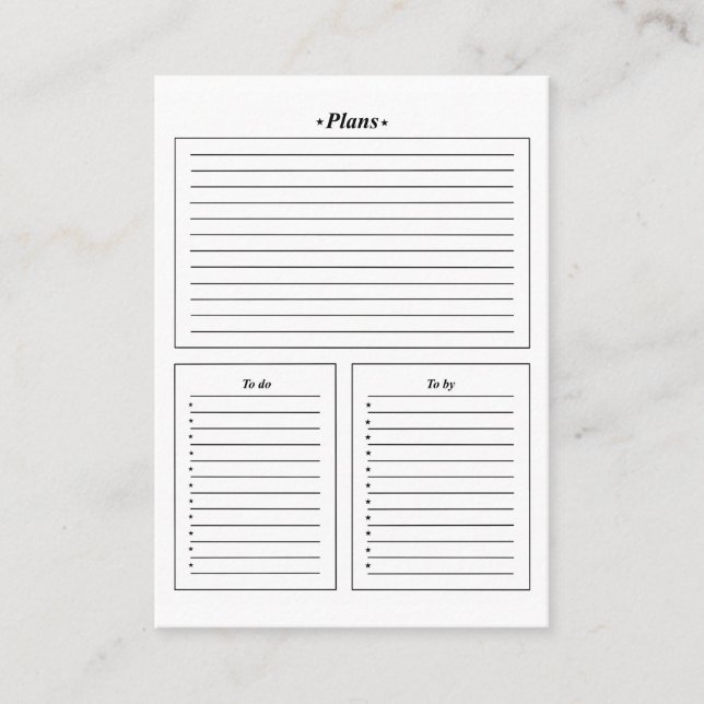 Carte De Visite forme, plans, quoi faire, quoi acheter (Devant)