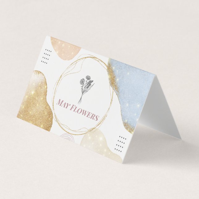 Carte De Visite Formes Abstraites d'or moderne (Devant)