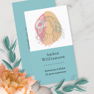 Carte De Visite Formes Abstraites modernes Boho Orange Rose Woman