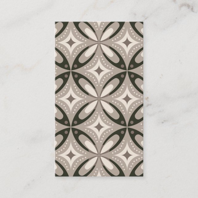 Carte De Visite Formes circulaires rétro beige et marron (Devant)