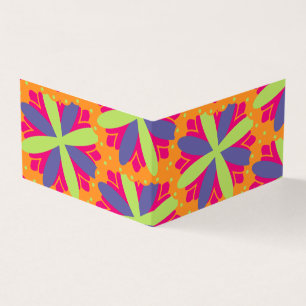 Carte De Visite Formes florales orange vibrant