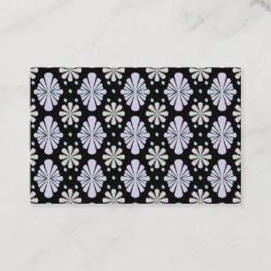 Carte De Visite Formes Florales Pastel sur Fond Noir