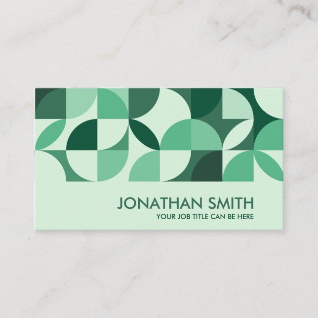 Carte De Visite Formes géométriques Abstraites Emerald Green (Devant)