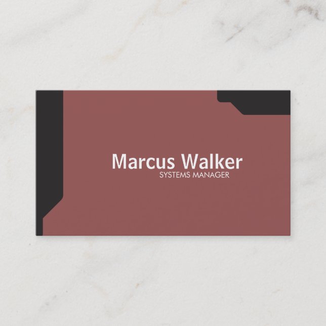 Carte De Visite Formes noires Brick rouge (Devant)