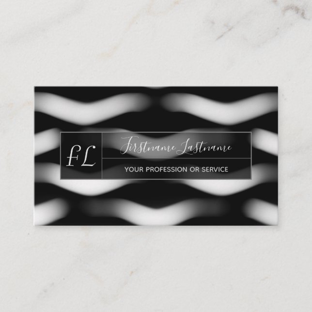 Carte De Visite Formes noires et blanches abstraites structurant u (Devant)