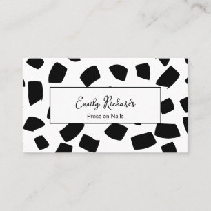 Carte De Visite Formes noires et blanches Appuyez sur les ongles