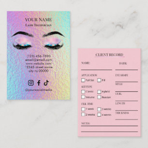 Carte De Visite Formulaire d'enregistrement des clientes pour cils