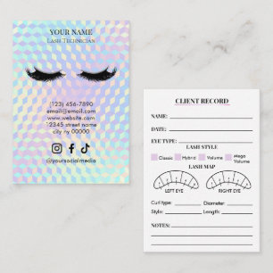 Carte De Visite Formulaire d'enregistrement des clientes pour cils