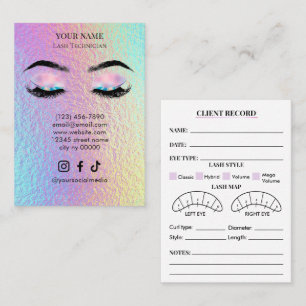 Carte De Visite Formulaire d'enregistrement des clientes pour cils