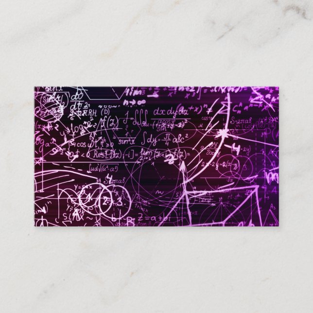 Carte De Visite Formules dans l'espace mathématique (Devant)