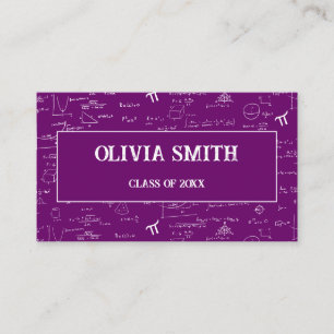 Carte De Visite Formules de mathématiques violettes professionnell