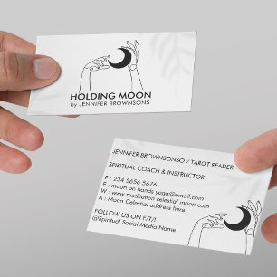 Carte De Visite Fortune Teller Touch Moon Croissant avec les mains