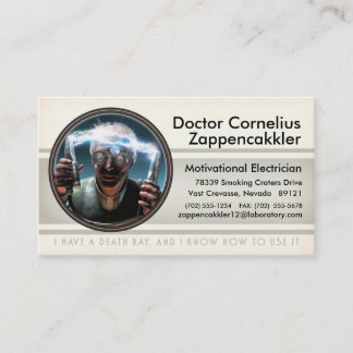 Carte de visite fou de scientifique