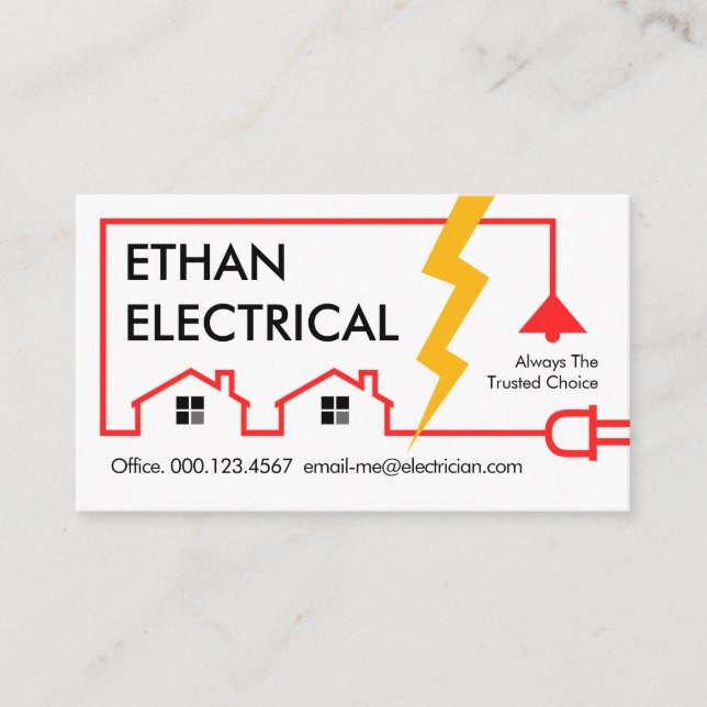 Carte De Visite Foudre Alimente le Circuit Électrique Domestique (Devant)