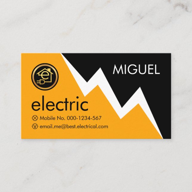Carte De Visite Foudroyage Électrique Alimente Votre Nom (Devant)