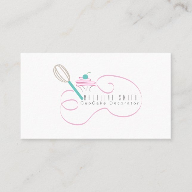 Carte De Visite Fouet à Cupcake Décoration de Gâteaux en Spirales (Devant)