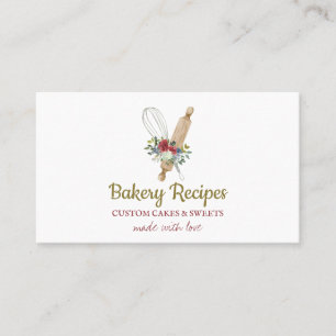 Carte De Visite Fouet Rouleau Boulangerie Maison Chef Pâtissier