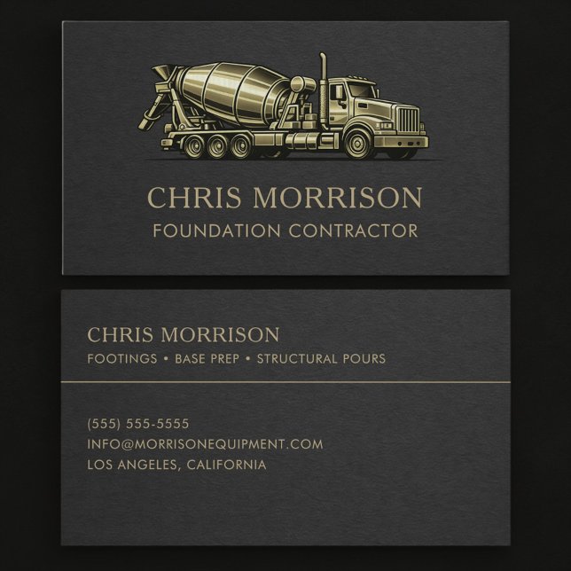 Carte De Visite Foundation Contractor Concrete Services (Créateur téléchargé)