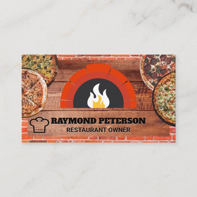 Carte De Visite Four en brique de feu | Pizza Pies (Devant)