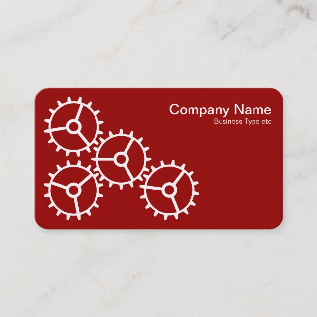 Carte De Visite Four Gears III - Blanc sur Ruby Red - Gris Back (Devant)