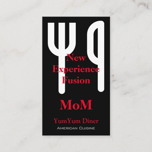 Carte De Visite Fourche et couteau (Devant)