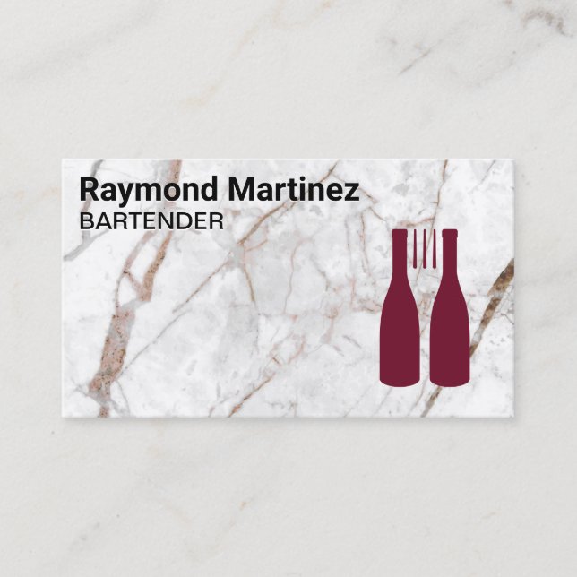 Carte De Visite Fourchette pour bouteilles de vin | Restaurant | B (Devant)