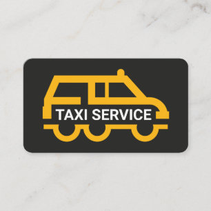 Carte De Visite Fourgonnette de taxi jaune simple