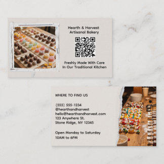 Carte De Visite Fournil de bonbons avec image et code QR