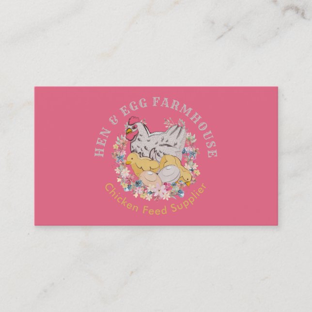 Carte De Visite Fournisseur de nourriture pour poulets (Devant)