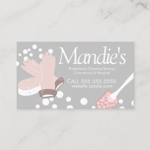 Carte De Visite Fournitures Bulles Roses Services de Nettoyage