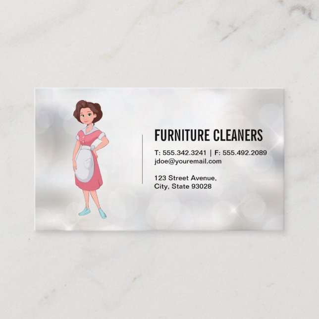 Carte De Visite Fournitures de nettoyage | Femme dans l'ensemble (Devant)