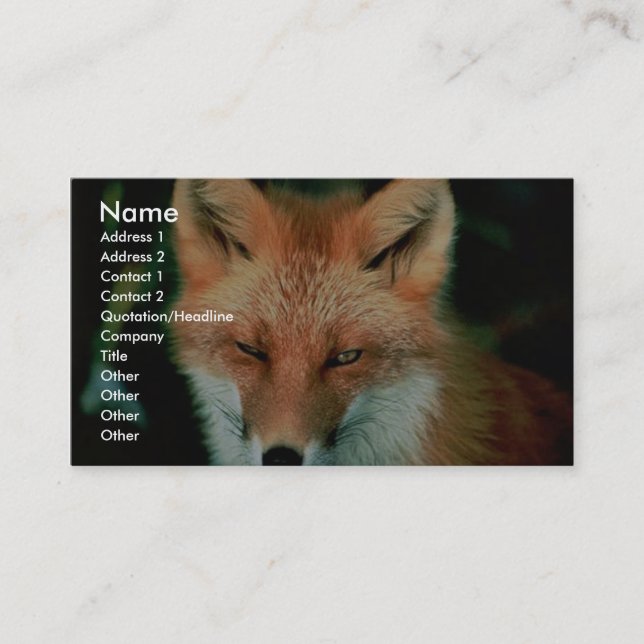 Carte De Visite Fox rouge (Devant)