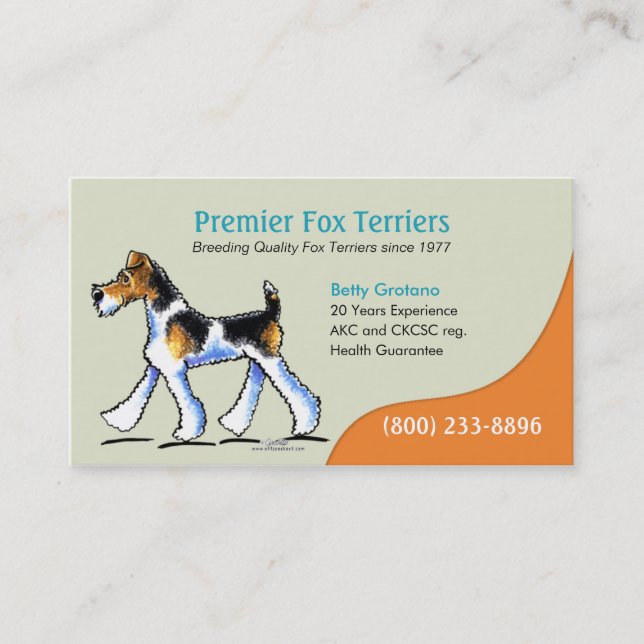 Carte De Visite Fox Terrier Chien éleveur Puppy Business (Devant)